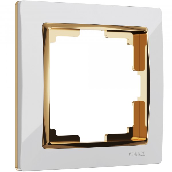Рамка на 1 пост Werkel WL03-Frame-01-white-GD Snabb (белый/золото) - купить в Красноярске