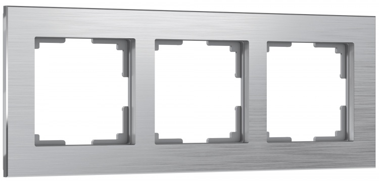 Рамка на 3 поста Werkel WL11-Frame-03 Aluminium (алюминий) - купить в Красноярске