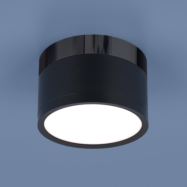 Накладной потолочный светодиодный светильник DLR029 10W 4200K черный матовый/черный хром с гарантией 