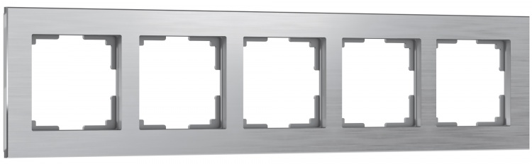 Рамка на 5 постов Werkel WL11-Frame-05 Aluminium (алюминий) - купить в Красноярске