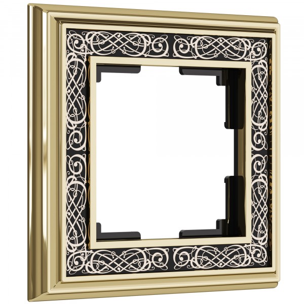 Рамка на 1 пост WL77-Frame-01 Palacio Gracia (золото/черный) - купить в Красноярске
