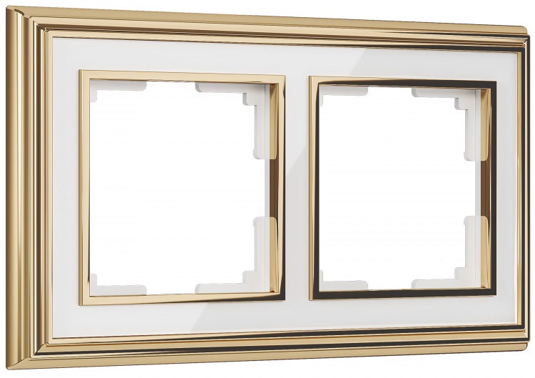 Рамка на 2 поста Werkel WL17-Frame-02 Palacio (золото / белый) - купить в Красноярске
