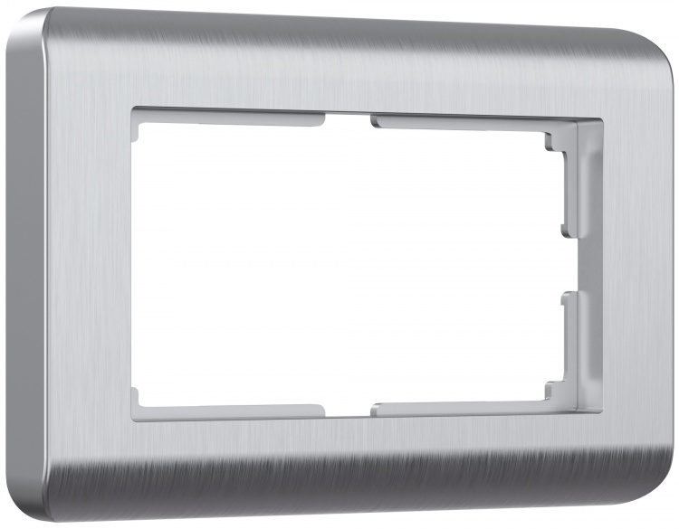 Рамка для двойной розетки Werkel WL12-Frame-01-DBL Stream (серебряный) - купить в Красноярске