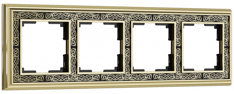 Рамка на 4 поста WL77-Frame-04 Palacio Gracia (золото/черный) - купить в Красноярске